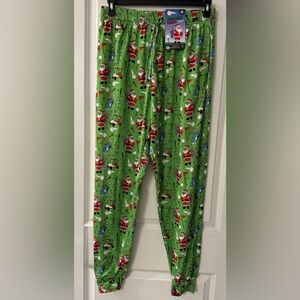 #1495  Main and Local Christmas Holiday Golfing Santa Sleep Pants Pajama Bottoms